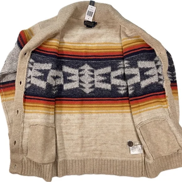 Pendleton Women’s Pure Shetland Wool Oversized Shawl Cardigan Brand New - Picture 4 of 7